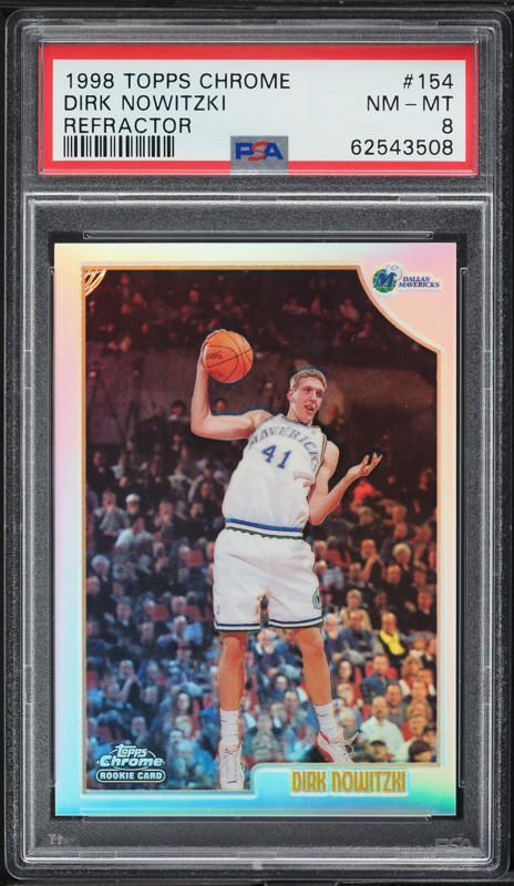 NBAカード Dirk Nowitzki Topps Chrome RC PSA 1998-99 Topps Chrome #154 Dirk Nowitzki ROOKIE PSA 9 Mint