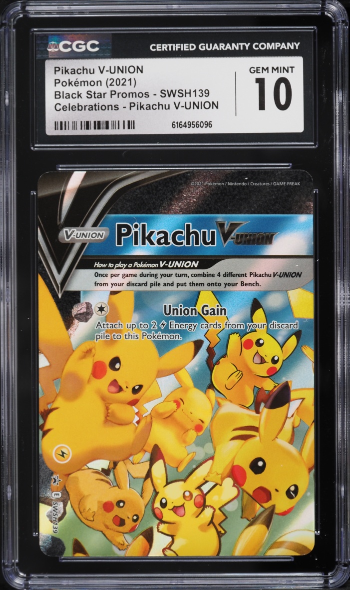 2021 Pokemon Sword & Shield Promo Celebrations Holo Pikachu V-UNION #SWSH139 CGC 10 GEM MINT
