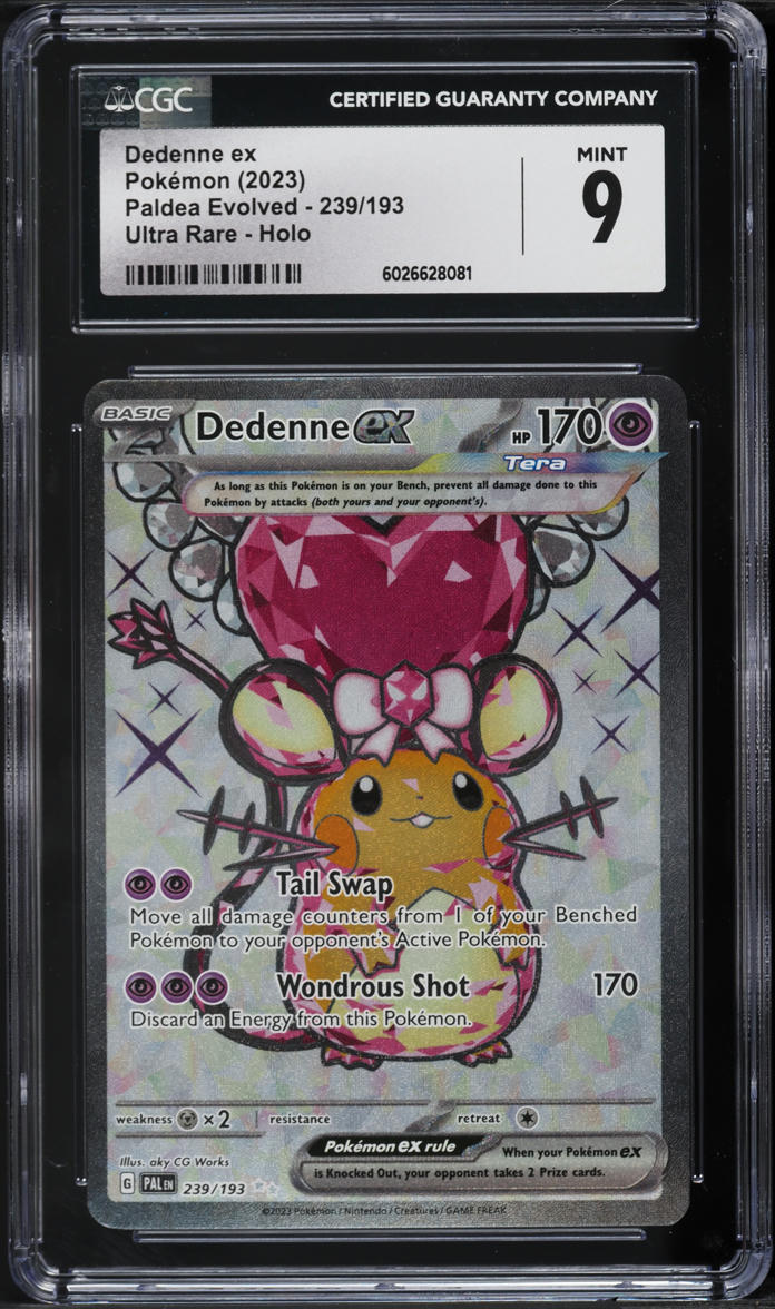 2023 Pokemon Scarlet & Violet Paldea Evolved Full Art Dedenne ex #239 CGC 9 MINT