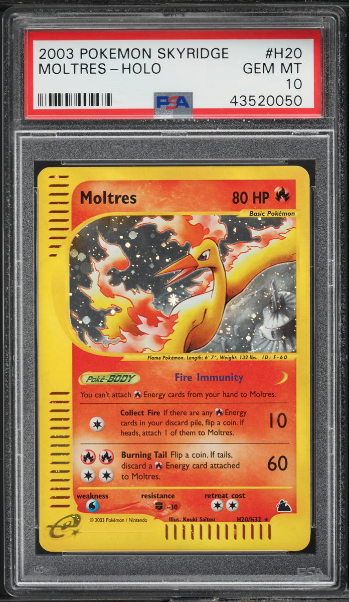 2003 Pokemon Skyridge Holo Moltres #H20 PSA 10 GEM MINT
