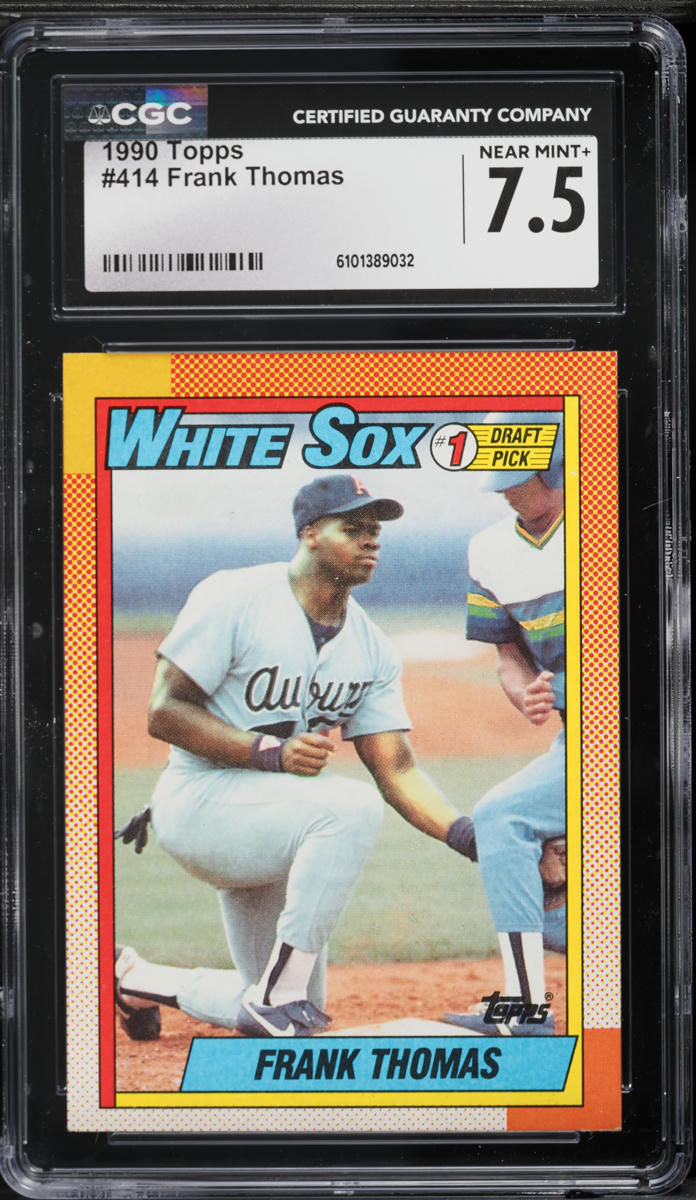 1990 Topps Frank Thomas ROOKIE #414 CGC 7.5 NRMT+