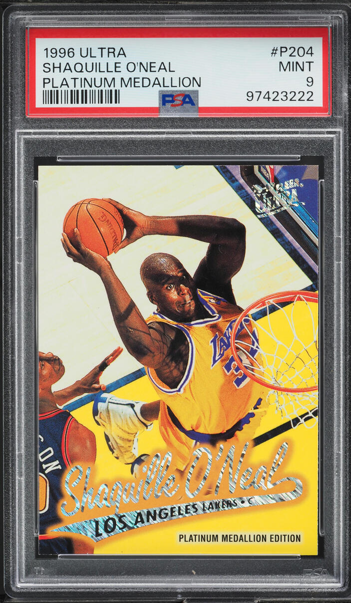1996 Ultra Platinum Medallion Shaquille O'Neal #P-204 PSA 9 MINT - Photo 1