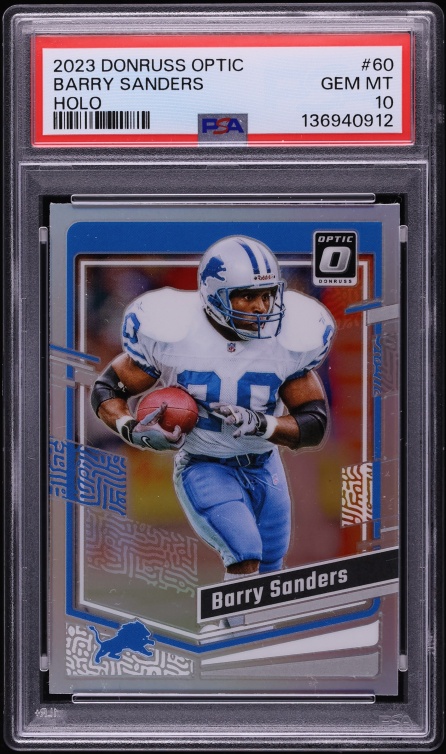 2023 Donruss Optic Holo Barry Sanders #60 PSA 10 GEM MINT