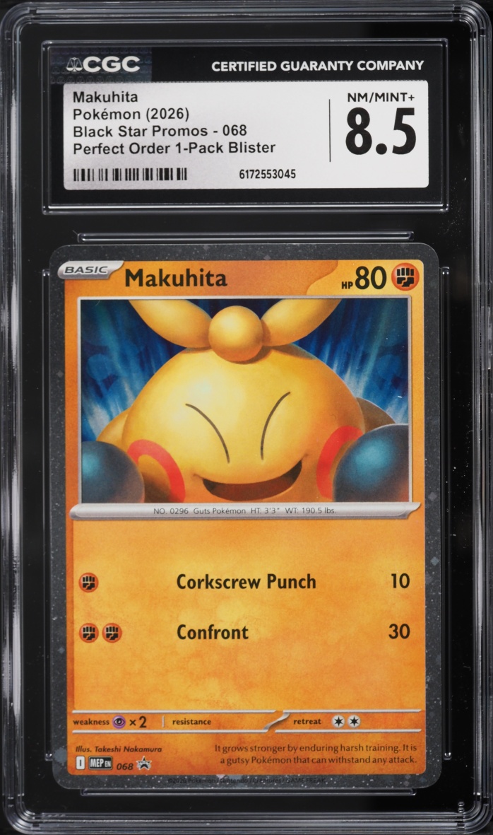2026 Pokemon Mega Evolution Promo Perfect Order Makuhita #068 CGC 8.5 NM-MT+