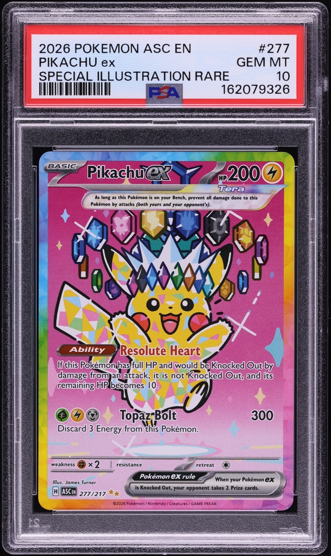 2026 Pokemon Mega Evolution Ascended Heroes SIR Pikachu Ex #277 PSA 10 GEM MINT