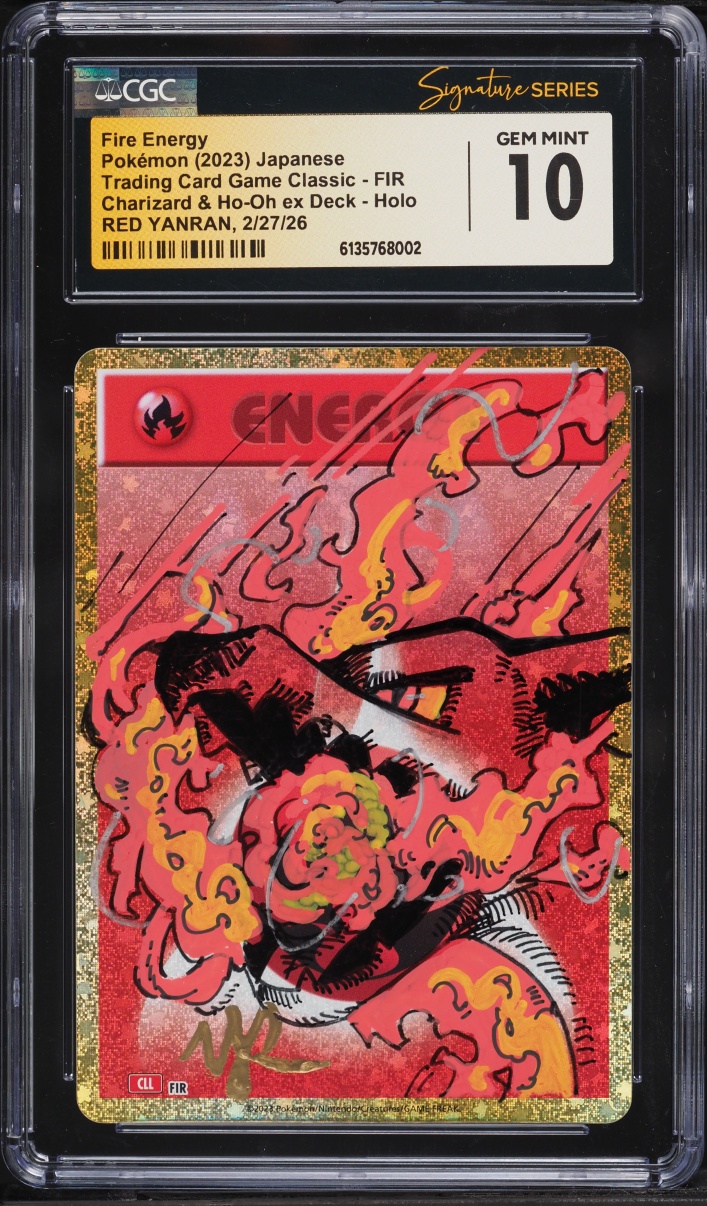 2023 Pokemon Japanese TCG Classic Holo Fire Energy AUTO CGC Signature Series 10 GEM MINT