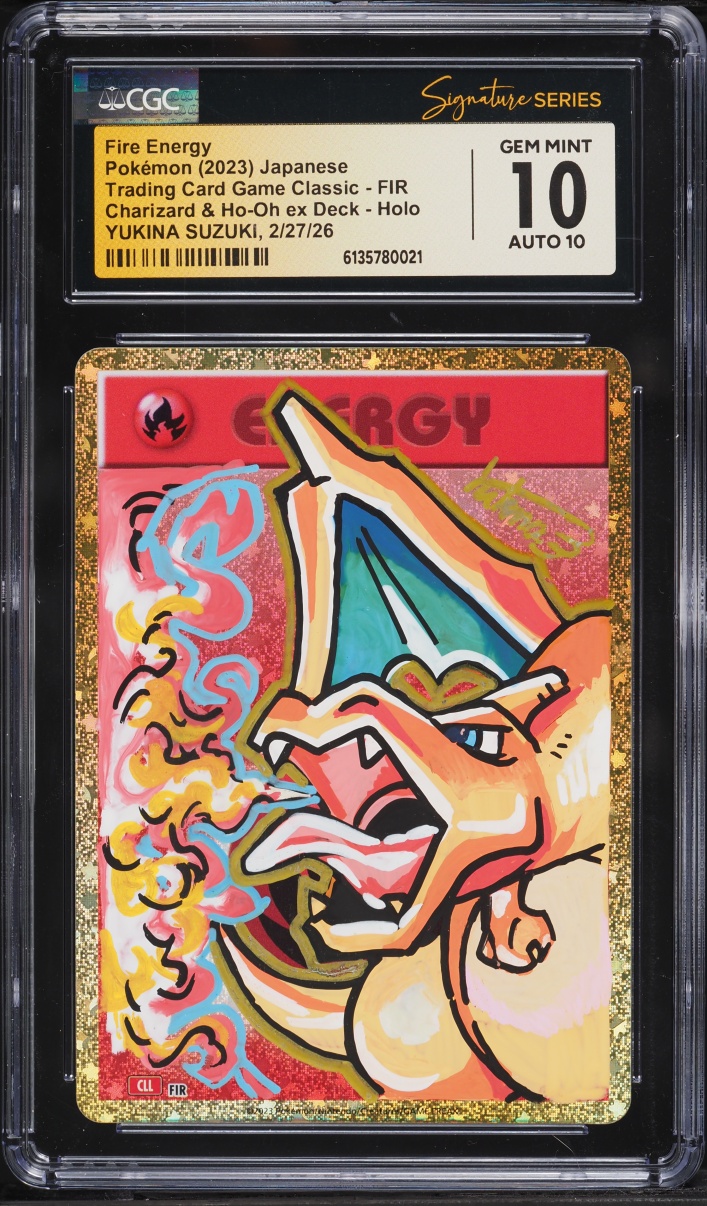 2023 Pokemon Japanese TCG Classic Holo Fire Energy AUTO CGC Signature Series 10 GEM MINT