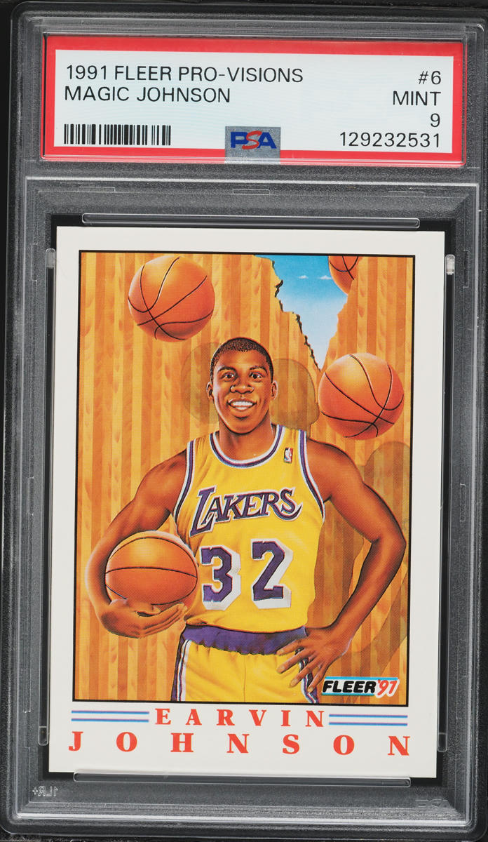 1991 Fleer Basketball Pro-Visions Magic Johnson #6 PSA 9 MINT