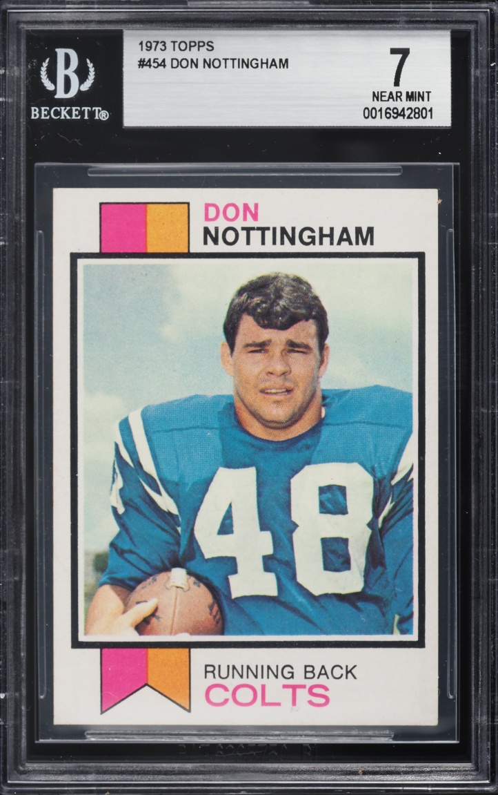 1973 Topps Football Don Nottingham ROOKIE #454 BGS 7 NRMT