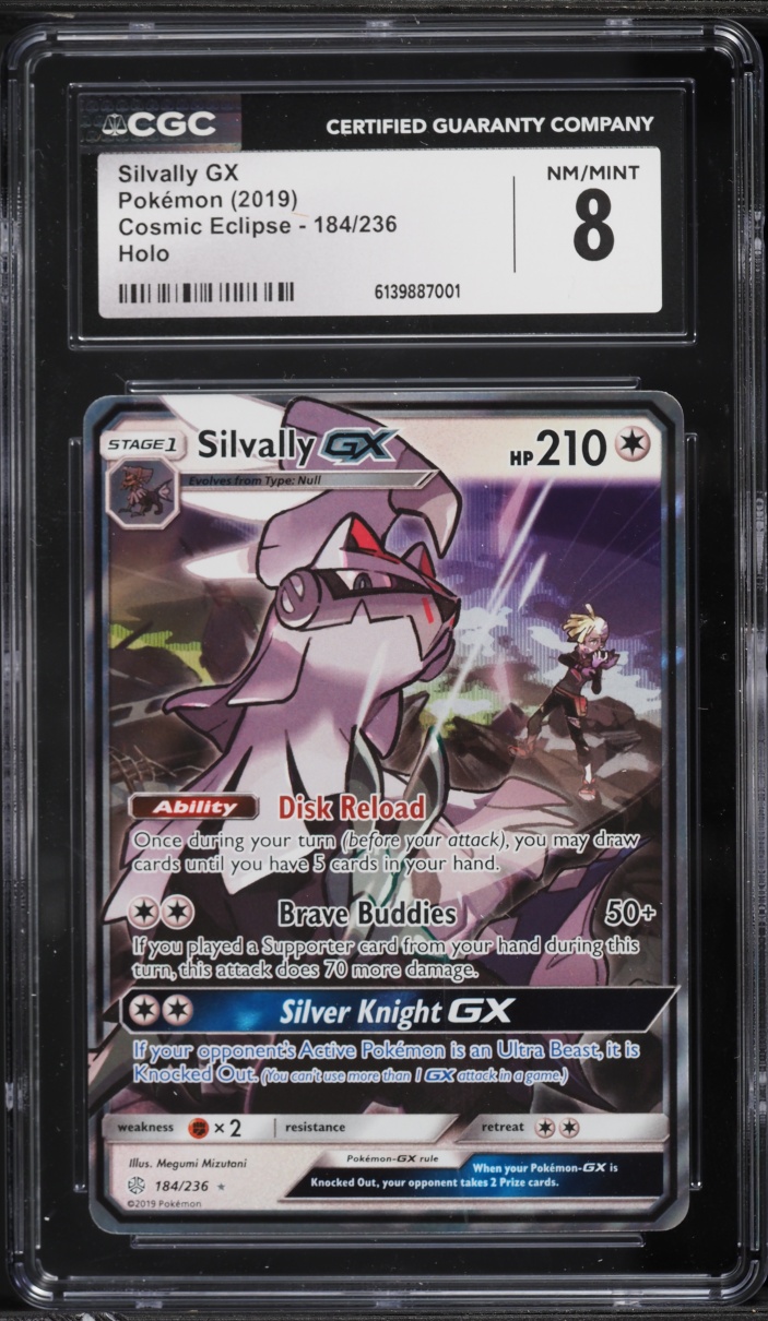 2019 Pokemon Sun & Moon Cosmic Eclipse Holo Silvally GX #184 CGC 8 NM-MT