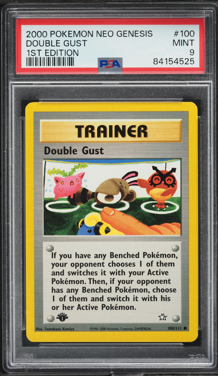 2000 Pokemon Neo Genesis 1st Edition Double Gust #100 PSA 9 MINT