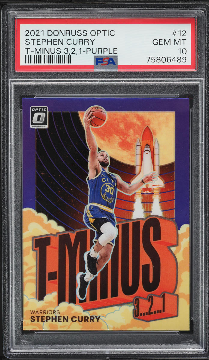 2021 Donruss Optic T-Minus 3, 2, 1 Purple Stephen Curry #12 PSA 10 GEM MINT