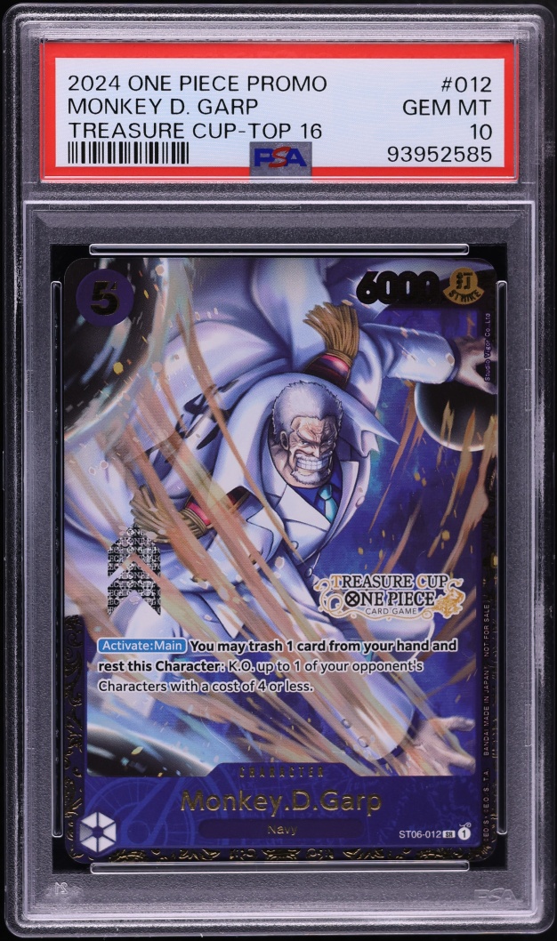 2024 One Piece Promo Treasure Cup Top 16 Monkey D. Garp #ST06-012 PSA 10 GEM MINT