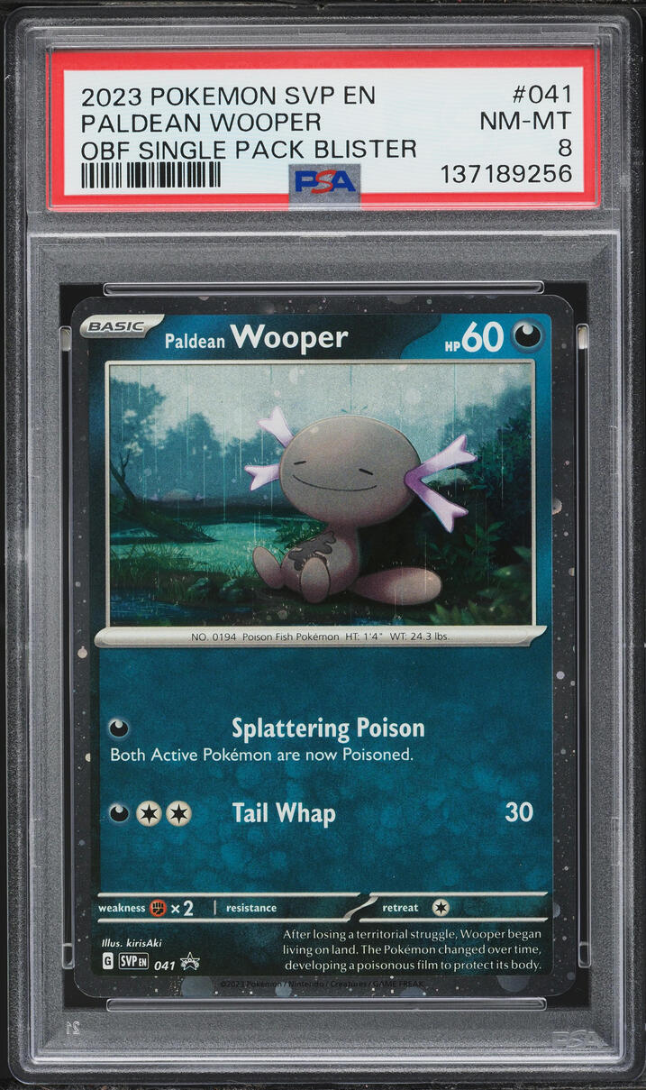 2023 Pokemon Scarlet & Violet Promo Obsidian Flame Holo Paldean Wooper #41 PSA 8 NM-MT