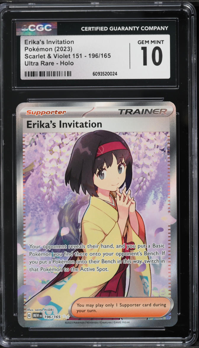 2023 Pokemon Scarlet & Violet 151 Full Art Erika's Invitation #196 CGC 10 GEM MINT