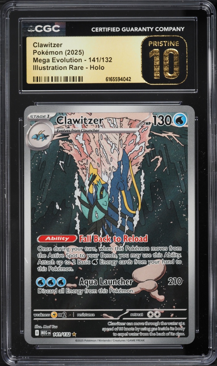 2025 Pokemon Mega Evolution IR Clawitzer #141 CGC 10 PRISTINE