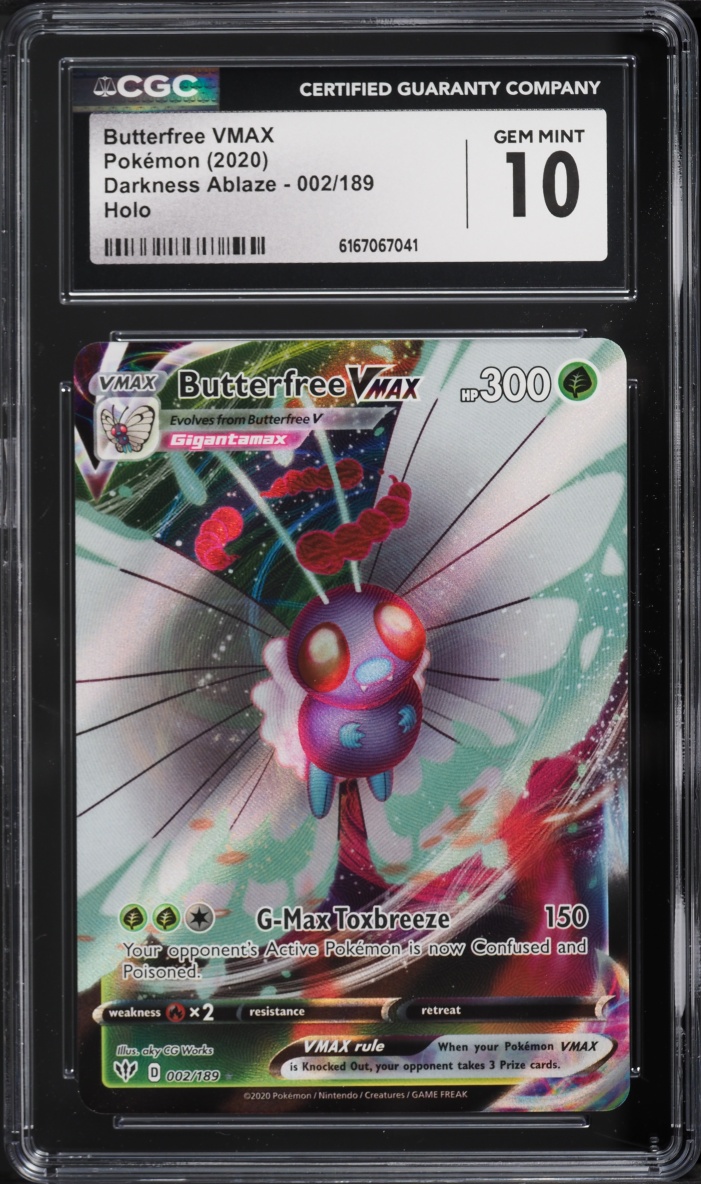 2020 Pokemon Sword & Shield Darkness Ablaze Full Art Butterfree VMAX #2 CGC 10 GEM MINT