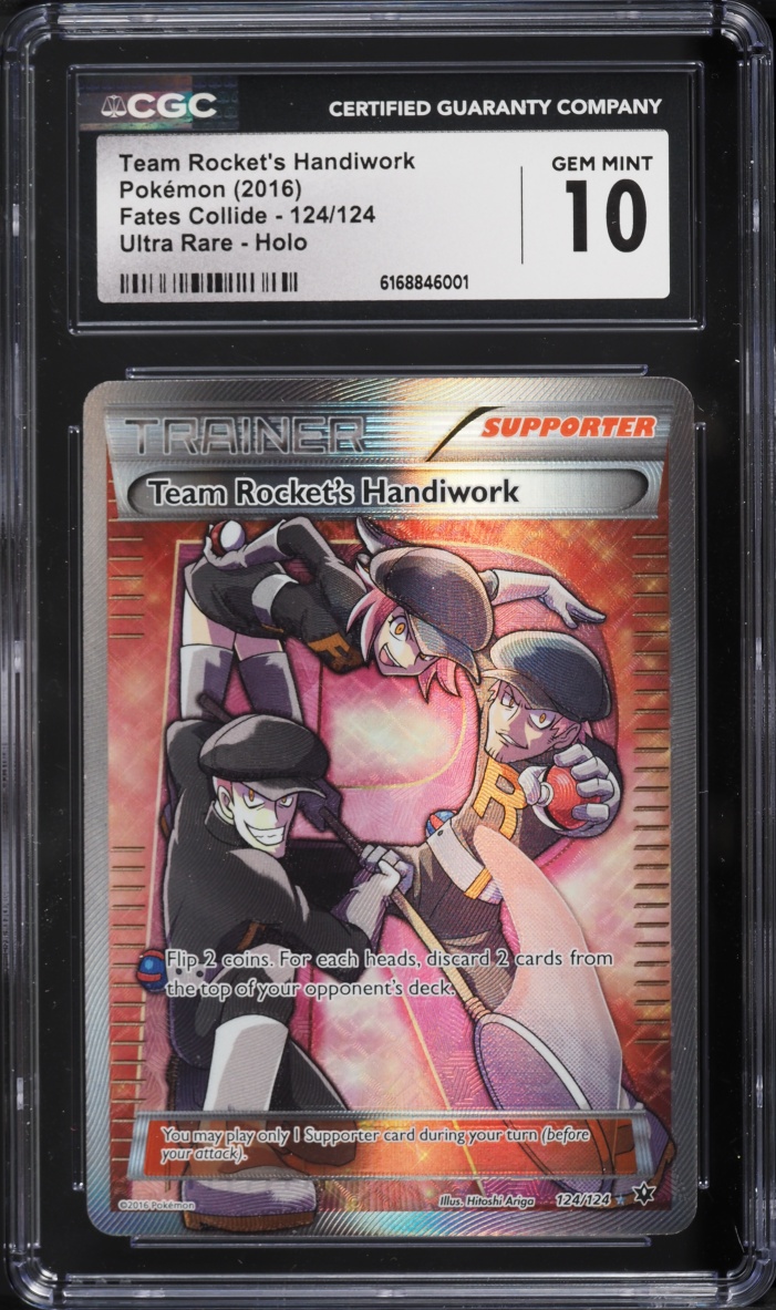 2016 Pokemon XY Fates Collide Full Art Team Rocket's Handiwork #124 CGC 10 GEM MINT