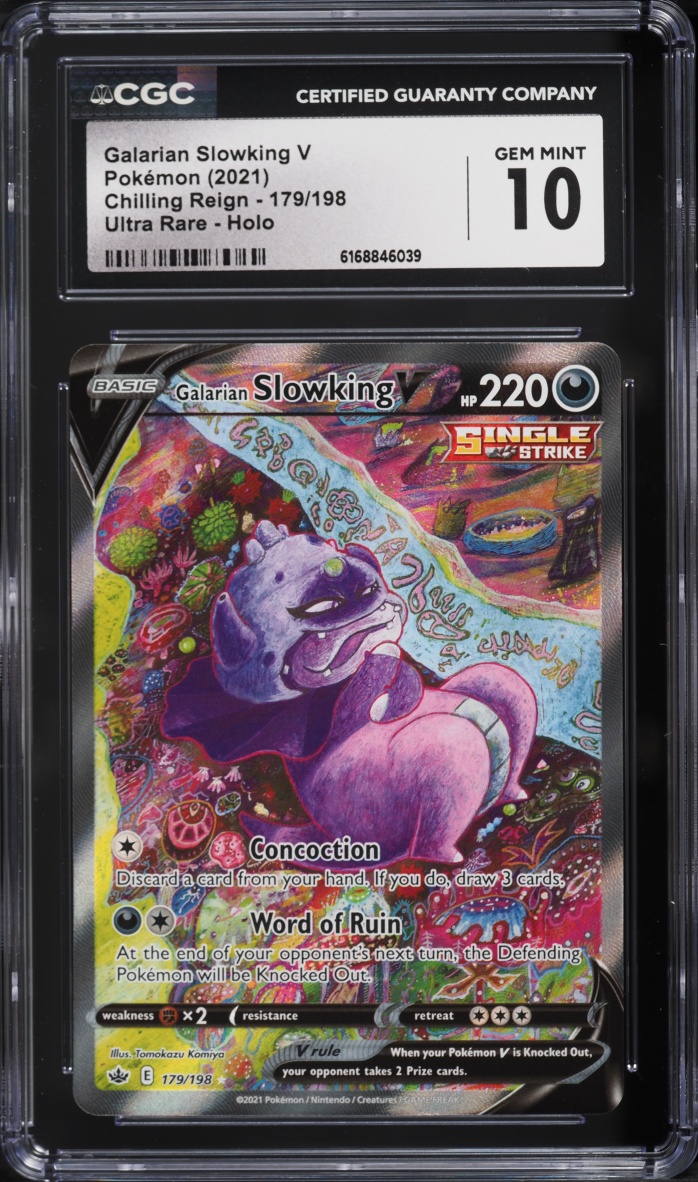 2021 Pokemon Sword & Shield Chilling Reign Alt Art Galarian Slowking V #179 CGC 10 GEM MINT