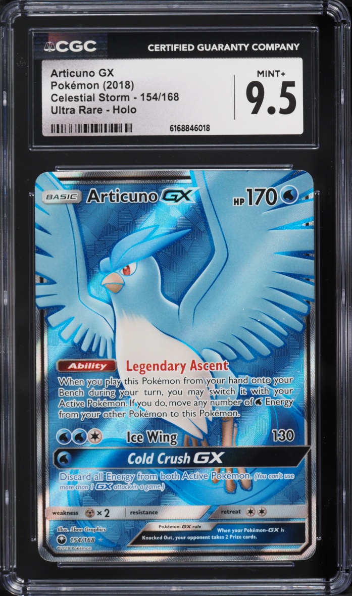 2018 Pokemon Sun & Moon Celestial Storm Full Art Articuno GX #154 CGC 9.5 MINT+