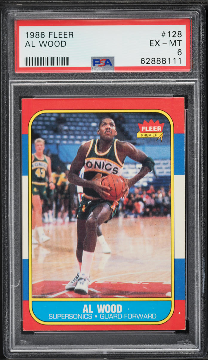 1986 Fleer Basketball Al Wood #128 PSA 6 EXMT