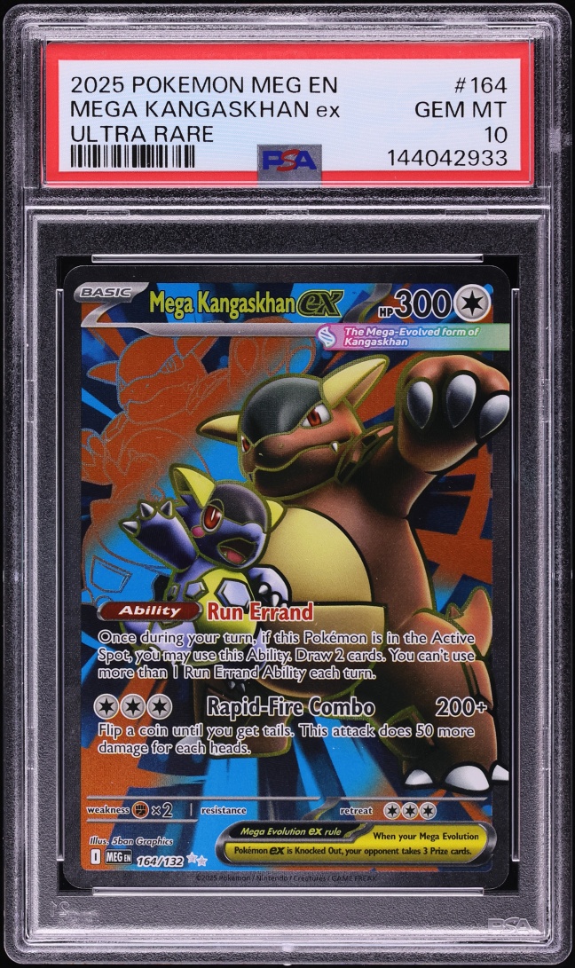 2025 Pokemon Mega Evolution Full Art Mega Kangaskhan Ex #164 PSA 10 GEM MINT