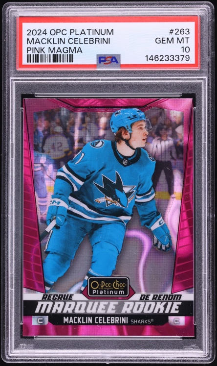 2024 Upper Deck O-Pee-Chee Platinum Pink Magma Macklin Celebrini ROOKIE #263 PSA 10 GEM MINT - Photo 1