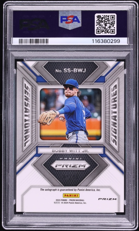2024 Panini Prizm Sensational Signatures Red Prizm Bobby Witt Jr. AUTO /99 #SS-BWJ PSA 10 GEM - Photo 2