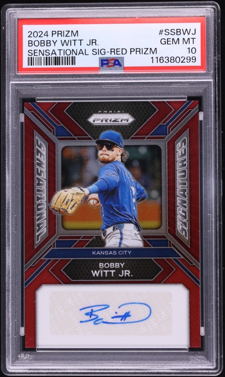 2024 Panini Prizm Sensational Signatures Red Prizm Bobby Witt Jr. AUTO /99 #SS-BWJ PSA 10 GEM - Photo 1