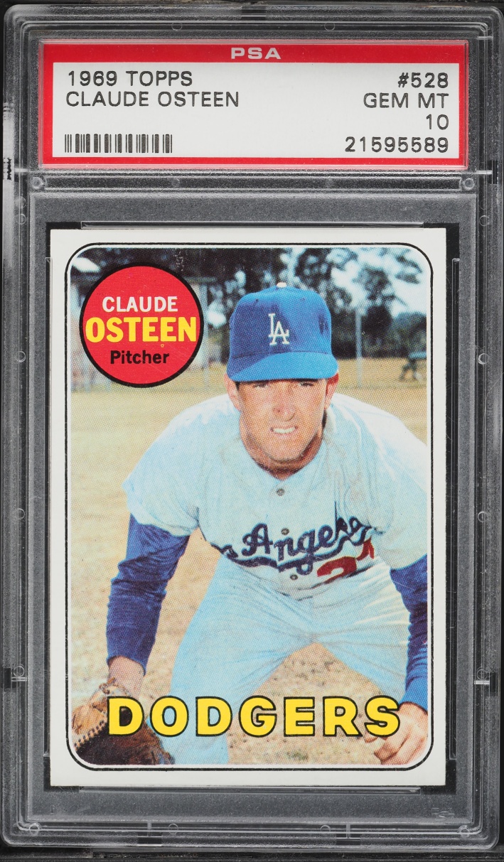 1969 Topps Claude Osteen #528 PSA 10 GEM MINT
