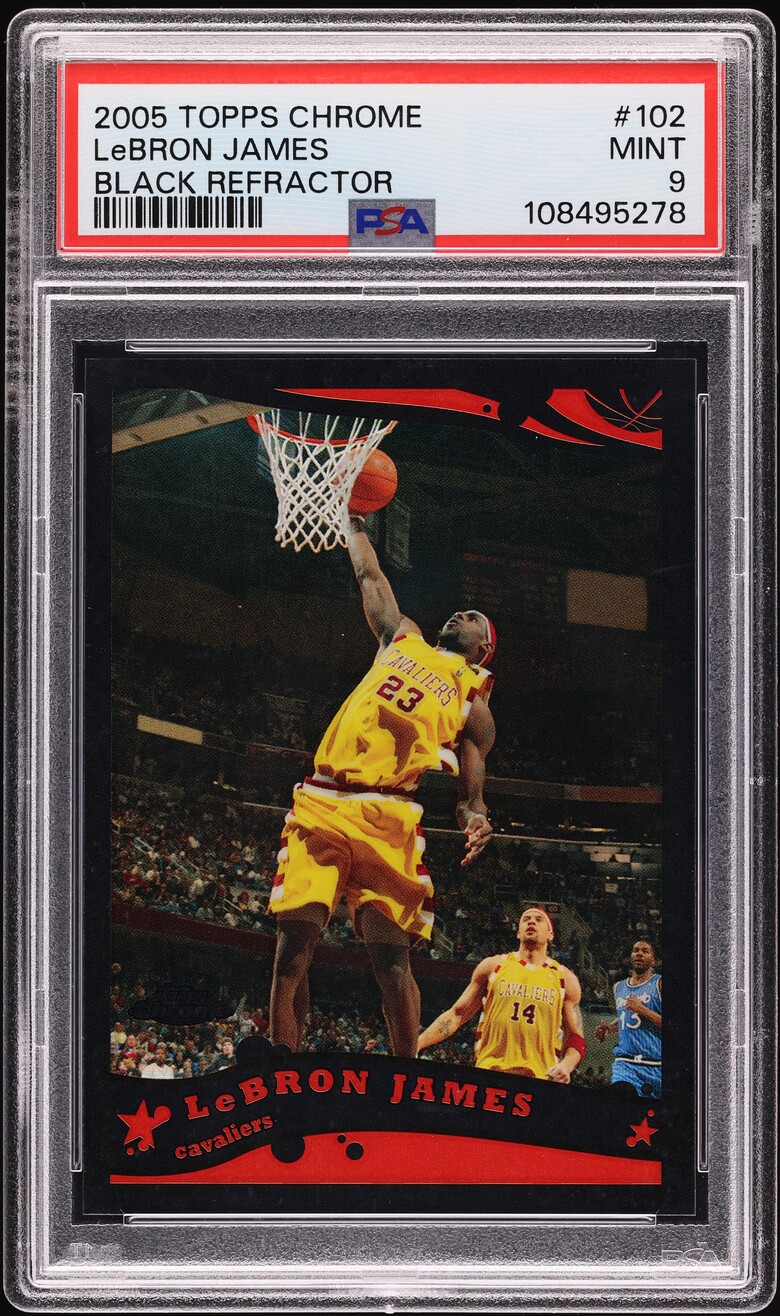2005 Topps Chrome Black Refractor LeBron James /399 #102 PSA 9