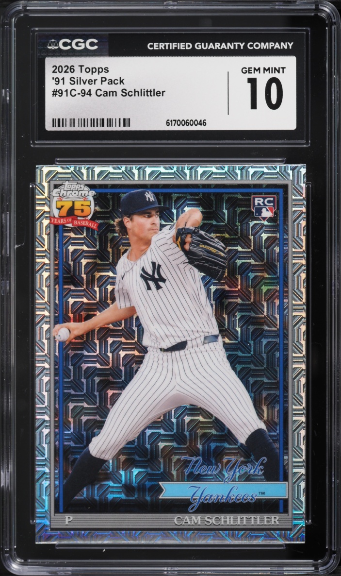 2026 Topps Chrome '91 Silver Pack Cam Schlittler ROOKIE #91C-94 CGC 10 GEM MINT