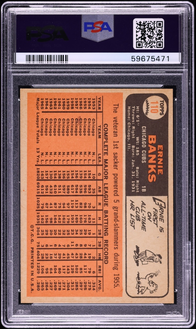 1966 Topps Ernie Banks #110 PSA 5 EX