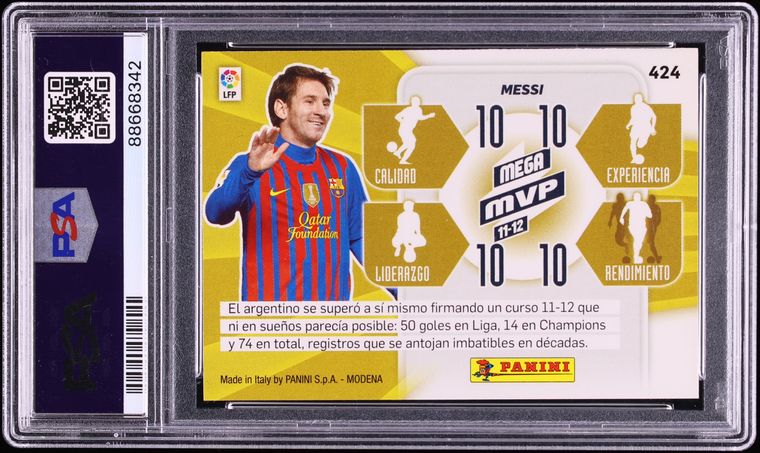 2012 Panini Mega Cracks Liga BBVA Lionel Messi #424 PSA 10 GEM MINT