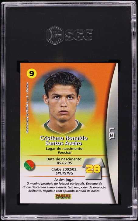 2002 Panini Sports Mega Craques Cristiano Ronaldo ROOKIE #137 MBA SGC 10 GEM MINT