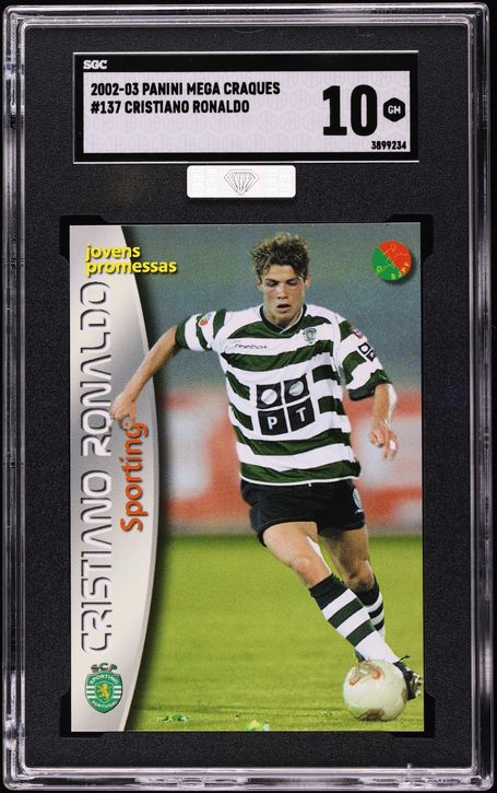 2002 Panini Sports Mega Craques Cristiano Ronaldo ROOKIE #137 MBA SGC 10 GEM MINT