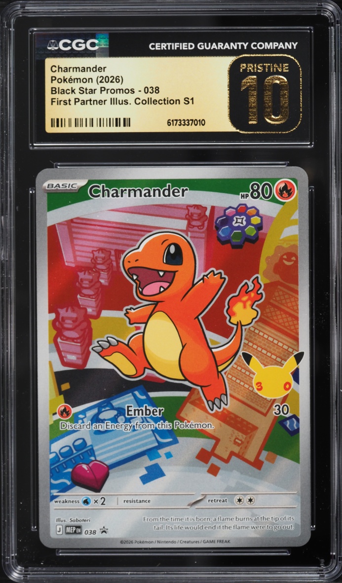 2026 Pokemon Mega Promo First Partner Illustration Full Art Charmander #38 CGC 10 PRISTINE