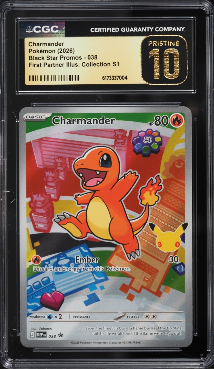 2026 Pokemon Mega Promo First Partner Illustration Full Art Charmander #38 CGC 10 PRISTINE