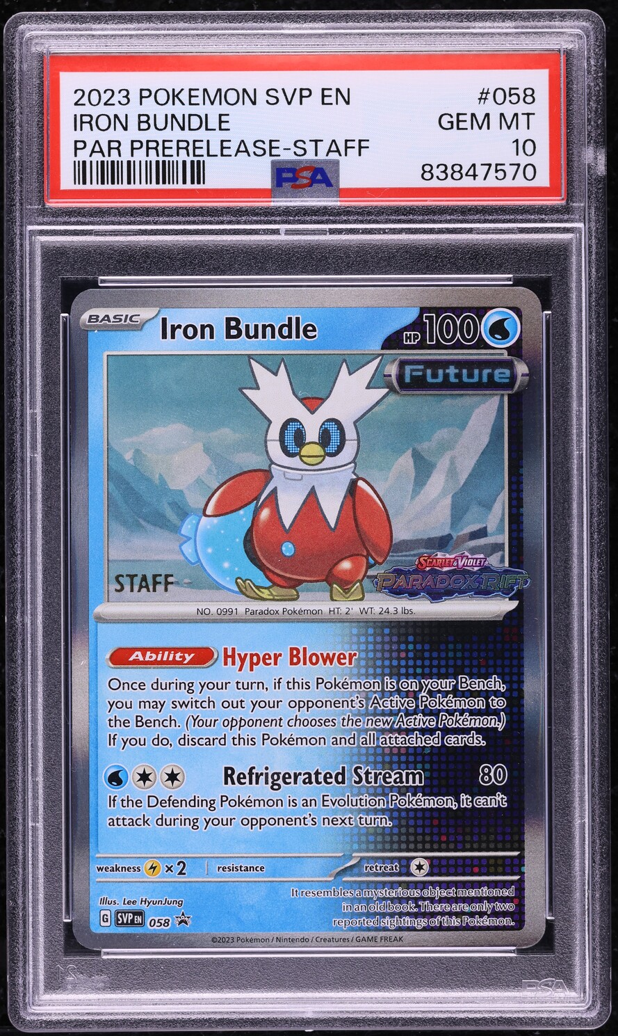 2023 Pokemon SV Promo Paradox Rift Prerelease Staff Iron Bundle #58 PSA ...