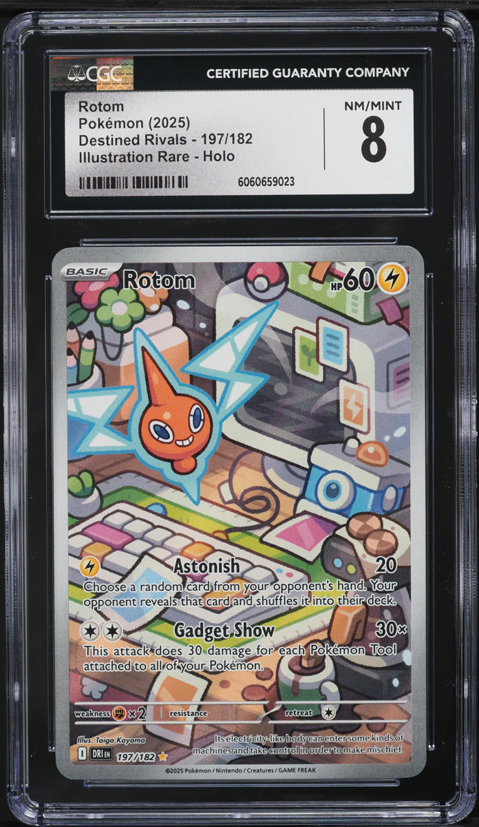 2025 Pokemon Scarlet & Violet Destined Rivals IR Rotom #197 CGC 8 NM-MT ...