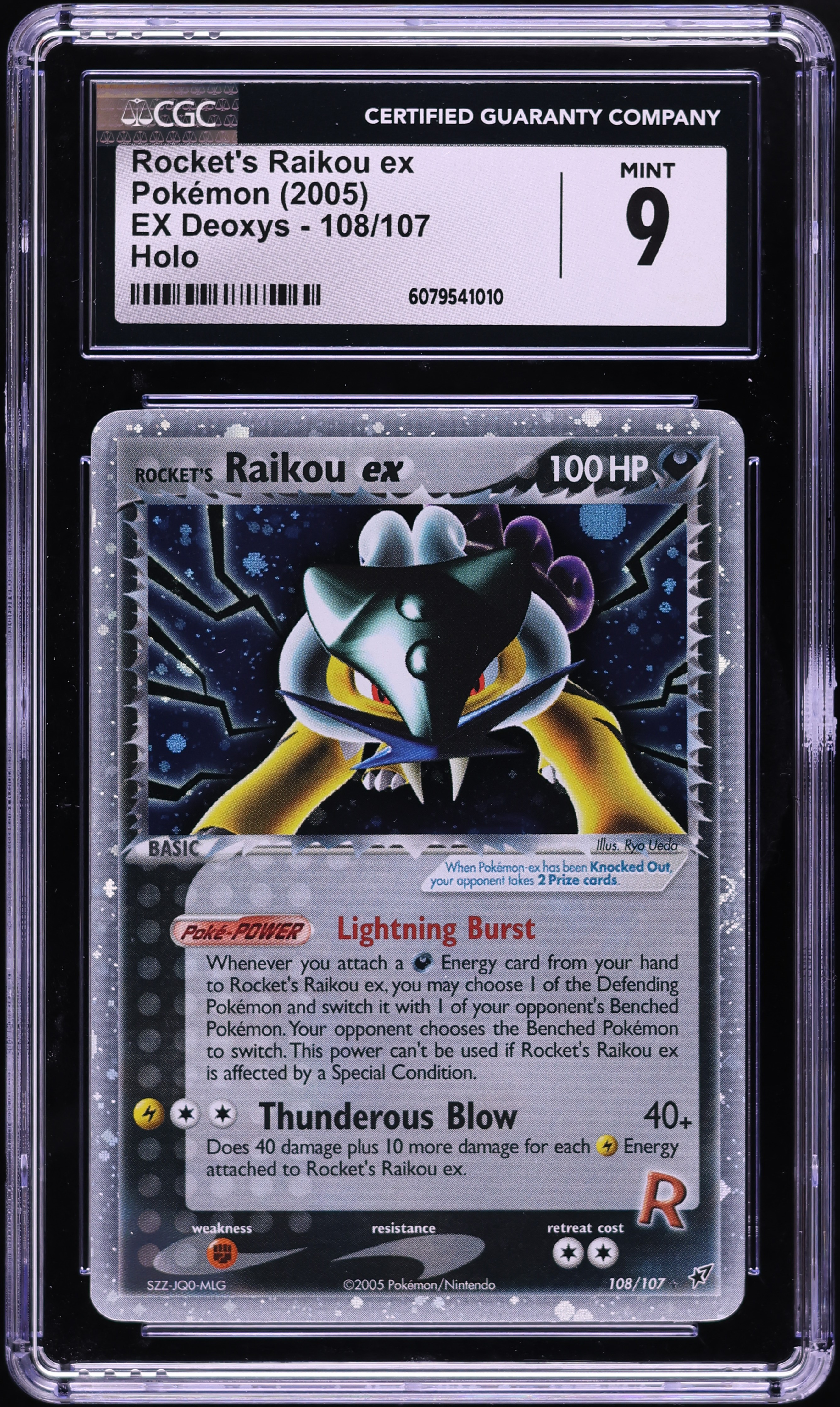 2005 Pokemon EX Deoxys Holo Rocket's Raikou ex #108 CGC 9 MINT