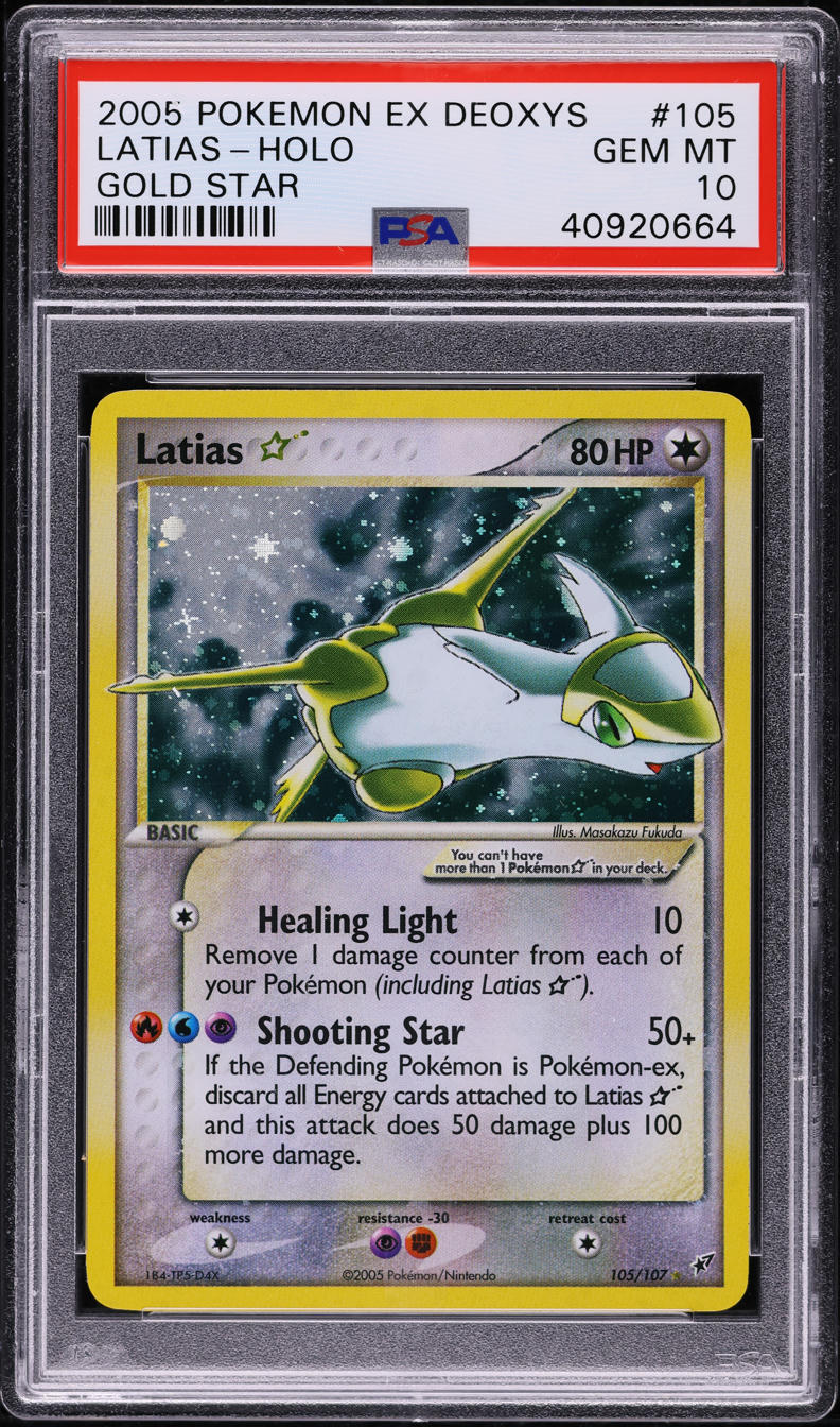 2005 Pokemon EX Deoxys Holo Latias Gold Star #105 PSA 10 GEM MINT
