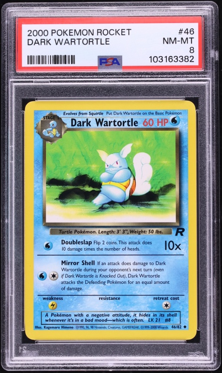 2000 Pokemon Team Rocket Dark Wartortle #46 PSA 8 NM-MT