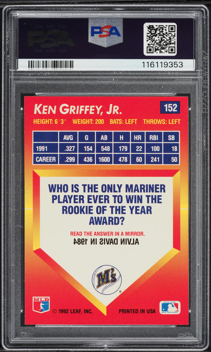 1992 Donruss Triple Play Ken Griffey Jr. #152 PSA 7 NRMT