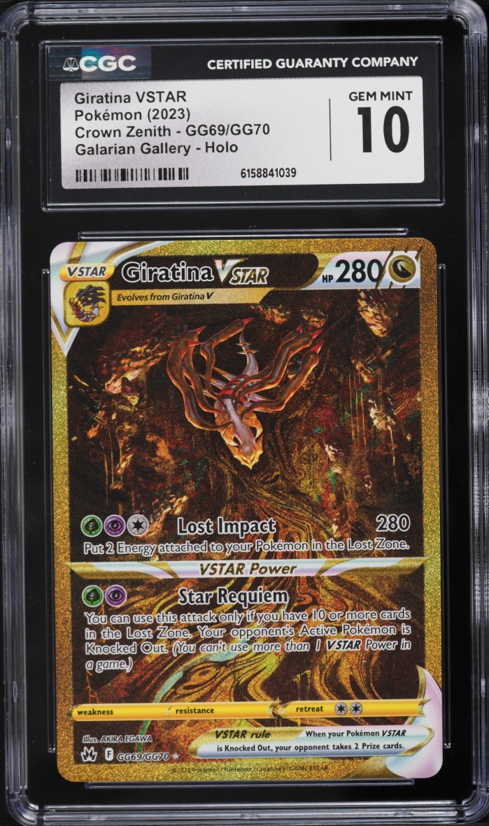 2023 Pokemon Sword & Shield Crown Zenith Gold Rare Giratina VSTAR #GG69 CGC 10 GEM MINT