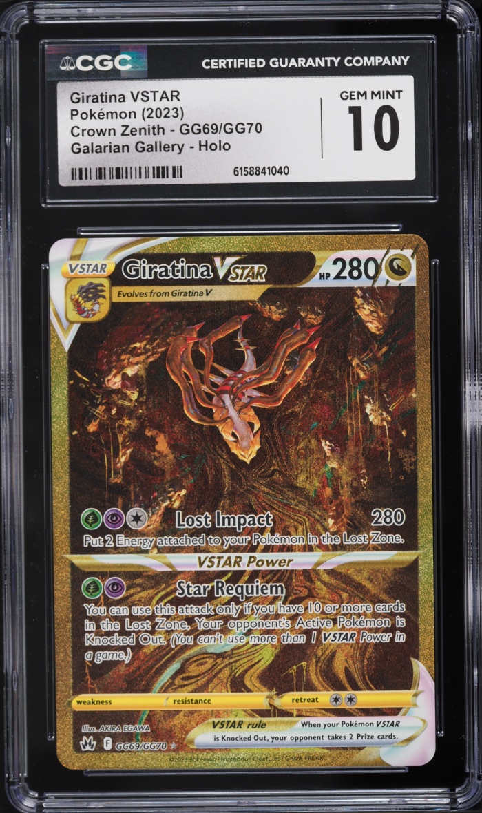 2023 Pokemon Sword & Shield Crown Zenith Gold Rare Giratina VSTAR #GG69 CGC 10 GEM MINT