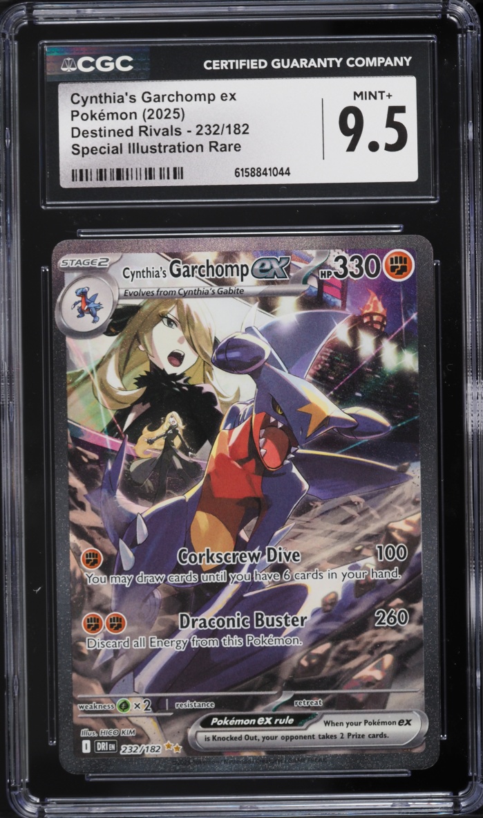 2025 Pokemon Scarlet & Violet Destined Rivals SIR Cynthia's Garchomp EX #232 CGC 9.5 MINT+