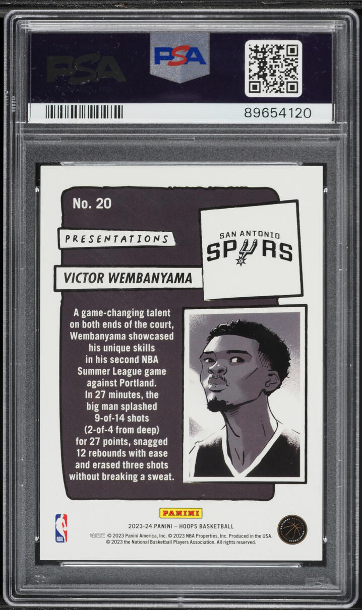 2023 Hoops Presentations Victor Wembanyama ROOKIE #20 PSA 10 GEM MINT