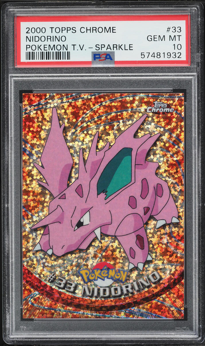 2000 Topps Chrome Pokemon T.V. Series 1 Sparkle Nidorino #33 PSA 10 GEM MINT