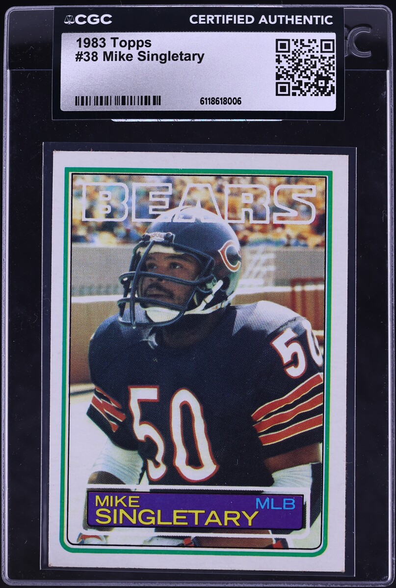 1983 Topps Football Mike Singletary ROOKIE #38 CGC AUTH